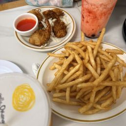Coconut shrimp with fries