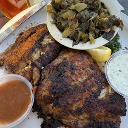 Blackened grouper with some bay seasoning.  Try their house pepper sauce for some spicy heat.