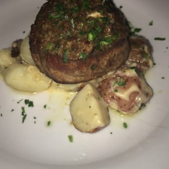 Grato - Filet Mignon, pan-roasted creamy potatoes, basil, grana, porchini mushroom & thyme butter - Italian Near Me - Morris Plains, New Jersey Grato - Filet Mignon, pan-roasted creamy potatoes, basil, grana, porchini mushroom & thyme butter - Italian Near Me - Morris Plains, New Jersey