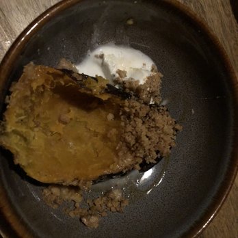 La Matera - Sweet potato with almond crunch and vanilla ice cream. Deelish! - Argentine Near Me - Guadalajara, JAL La Matera - Sweet potato with almond crunch and vanilla ice cream. Deelish! - Argentine Near Me - Guadalajara, JAL