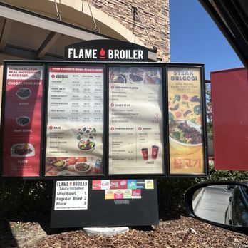Flame Broiler - Drive thru menu - Fast Food Near Me - Bakersfield, California
