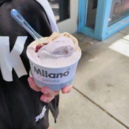 Cherry and salted caramel gelato