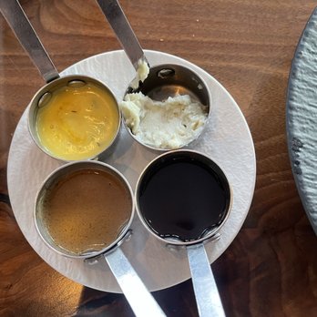 LB Steak - Bishop Ranch - 4 sauces Bernaise, Bordelaise, Bleu Cheese & Peppercorn - Steakhouses Near Me - San Ramon, California