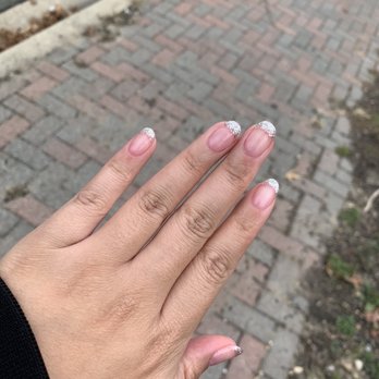 lucky4nail - Love how these came out! Powder gel French - Nail Salons Near Me - East Rockaway, New York