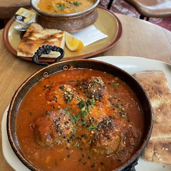 Mezze Bar - Moorish Eggs (front) & Tomato Lentil Soup (back) - Cafes Near Me - Auckland, AUK Mezze Bar - Moorish Eggs (front) & Tomato Lentil Soup (back) - Cafes Near Me - Auckland, AUK
