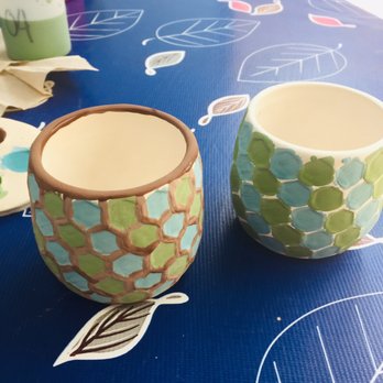 CeramiCafe - The process. These may be small but 3 layers of paint took me 4.5 hours to complete!!! - Party & Event Planning Near Me - La Mesa, California