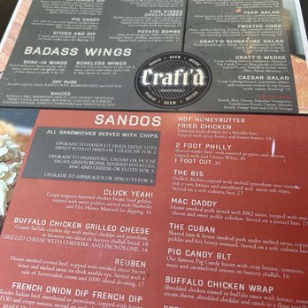 Craft'd - Menu - American Near Me - Plainfield, Illinois Craft'd - Menu - American Near Me - Plainfield, Illinois