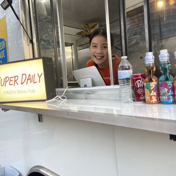 Superdaily Fusion Pasta - Lily the adorable co-owner - Food Trucks Near Me - Austin, Texas Superdaily Fusion Pasta - Lily the adorable co-owner - Food Trucks Near Me - Austin, Texas
