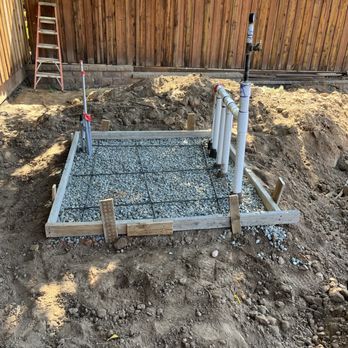 Nunez Professional Construction Services - This is the cement pad they poured for our pool equipment. - Masonry/Concrete Near Me Nunez Professional Construction Services - This is the cement pad they poured for our pool equipment. - Masonry/Concrete Near Me