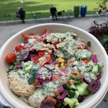 CAVA - Veggie Bowl with 1/2 rice and 1/2 veggies - Mediterranean Near Me - New York, New York