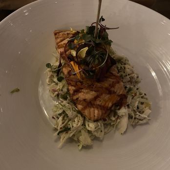 Pear Tree Kitchen & Bar - Voodoo Salmon with slaw - Steakhouses Near Me - Macon, Missouri