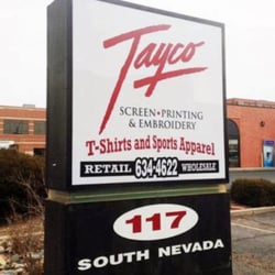 Tayco Screen Printing & Embroidery located right downtown in Colorado Springs.