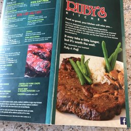 the menu for ruby's kitchen