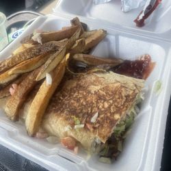 Pernil Sandwich...AFTER I ate half the sandwich and mad fries lol.