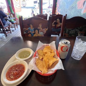 Kitchen Tex-Mex - Free tortilla chips and dip to much on as you wait for your food. Soda was $3 a can. - Mexican Near Me - Red Bank, New Jersey
