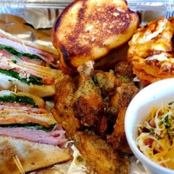 Carmalitas Catering - The Boston Sampler(Traditional Club, Lemon Pepper Wings, Lasagna, & Loaded Mashed Potatoes). Seasonal Item