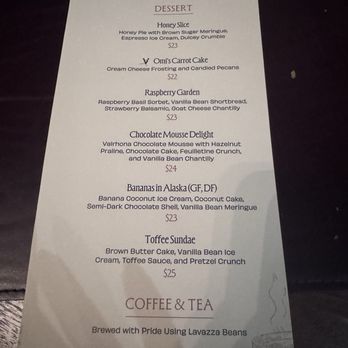 14 Prime - Dessert menu - Steakhouses Near Me - Jacksonville, Florida