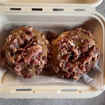 Wyman's Spudnutz - 2 maple bacons. - Coffee & Tea Near Me - Okoboji, Iowa Wyman's Spudnutz - 2 maple bacons. - Coffee & Tea Near Me - Okoboji, Iowa