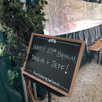Threes Brewing - Cute chalkboard sign that was set up when we arrived - Venues & Event Spaces Near Me - Brooklyn, New York