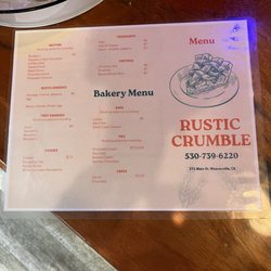 Rustic Crumble - The Menu