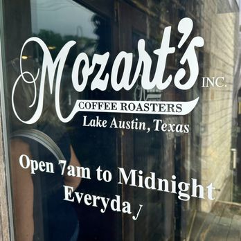 Mozart's Coffee Roasters - Front Door with Hours of Operation - Coffee & Tea Near Me - Austin, Texas Mozart's Coffee Roasters - Front Door with Hours of Operation - Coffee & Tea Near Me - Austin, Texas