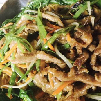 Rain Modern Chinese - Pork pan fried noodles - Dim Sum Near Me - Albany, New York