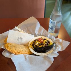 My Grandma's Empanadas - A garden fresh empanada and a bean empanada.