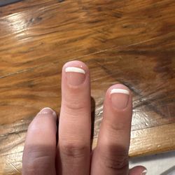 Marvelous Nails - Two of the nails that weren't filed and not cleaned up.