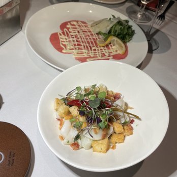Il Pizzico - Calamari with Pancetta and Croutons & Carpaccio di Manzo - Italian Near Me - Rockville, Maryland