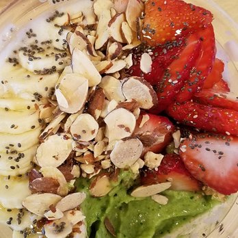 Playa Bowls - Pacific bowl with half coconut and half green base - Juice Bars & Smoothies Near Me - Boston, Massachusetts Playa Bowls - Pacific bowl with half coconut and half green base - Juice Bars & Smoothies Near Me - Boston, Massachusetts