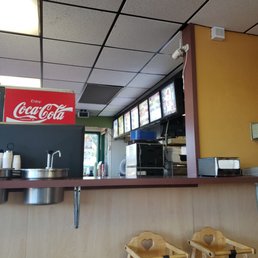 A behind the counter scene. A behind the counter scene.