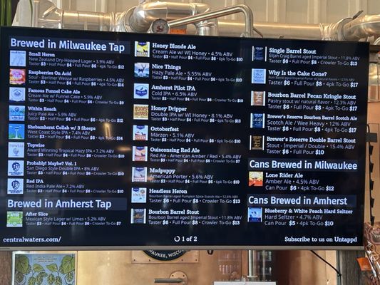 Menu photo 2 Central Waters Brewing Milwaukee Milwaukee, WI