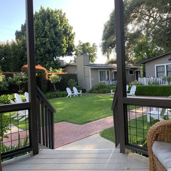 Upham Hotel - View from the gazebo toward the various guest bungalows - Hotels Near Me - Santa Barbara, California Upham Hotel - View from the gazebo toward the various guest bungalows - Hotels Near Me - Santa Barbara, California