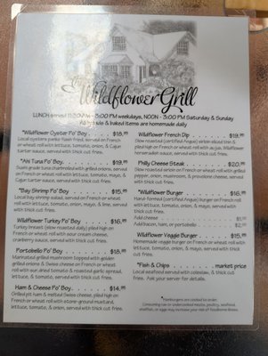 Menu photo 1 Wildflower Grill Lincoln City, OR