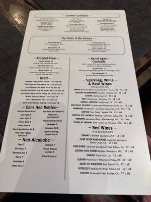 Menu photo 7 Cutthroats Saloon Incline Village, NV