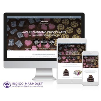 Indigo Marmoset - DeRosier Chocolates website - Web Design Near Me - Epsom, SRY Indigo Marmoset - DeRosier Chocolates website - Web Design Near Me - Epsom, SRY