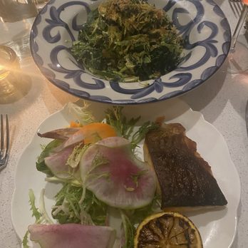 Eataly - Salmon entree and kale salad - Pizza Near Me - Millburn, New Jersey