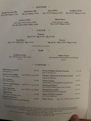 Menu photo 2 J Sheekey London, XGL Menu photo 2 J Sheekey London, XGL