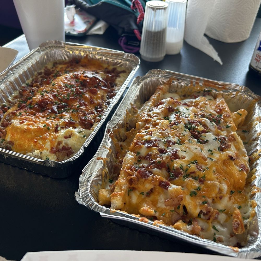World Famous Gorilla Bob's - Left: Hot Brown, Right: bacon and cheese fries - Sandwiches Near Me - Louisville, Kentucky World Famous Gorilla Bob's - Left: Hot Brown, Right: bacon and cheese fries - Sandwiches Near Me - Louisville, Kentucky