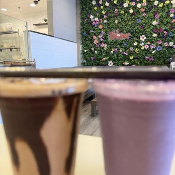 Flavor Theory - Peanut Butter Coco Blast and taro smoothie - Acai Bowls Near Me - Upland, California Flavor Theory - Peanut Butter Coco Blast and taro smoothie - Acai Bowls Near Me - Upland, California
