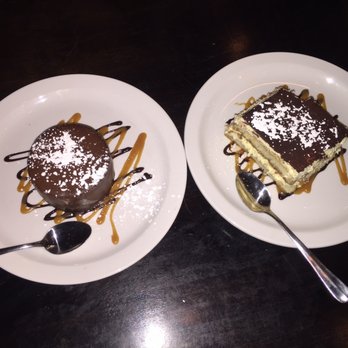 Angelo’s Taverna - Tiramisu (right) and gluten free Chocolate & Peanut Butter torte. (Left) - Italian Near Me - Denver, Colorado Angelo’s Taverna - Tiramisu (right) and gluten free Chocolate & Peanut Butter torte. (Left) - Italian Near Me - Denver, Colorado