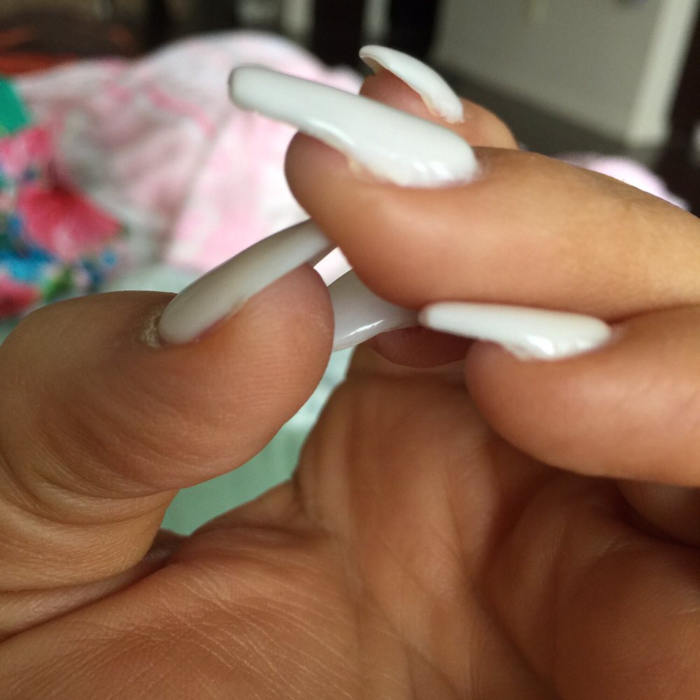 The Nail Bar - Their version of "coffin." I asked twice why the acrylic isn't actually on the nail. - Nail Salons Near Me - Franklin, Tennessee The Nail Bar - Their version of "coffin." I asked twice why the acrylic isn't actually on the nail. - Nail Salons Near Me - Franklin, Tennessee