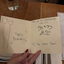 A sweet card from the team! A sweet card from the team!