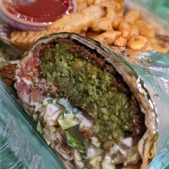 Wally's Cafe - Falafel wrap is divine. Dem fries doe - Middle Eastern Near Me - Emeryville, California Wally's Cafe - Falafel wrap is divine. Dem fries doe - Middle Eastern Near Me - Emeryville, California