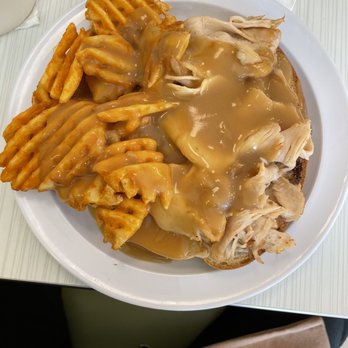 The Daily Diner - Open faced Turkey and Gravy sandwich with waffle fries. - Diners Near Me - Manlius, New York The Daily Diner - Open faced Turkey and Gravy sandwich with waffle fries. - Diners Near Me - Manlius, New York
