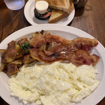 Honey's Farm Fresh - Well done egg whites, home fries, crispy bacon and homemade rye toast - American Near Me - Lewes, Delaware Honey's Farm Fresh - Well done egg whites, home fries, crispy bacon and homemade rye toast - American Near Me - Lewes, Delaware