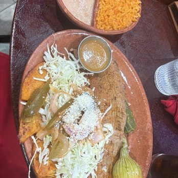 Rosa Madera - Enchiladas Michocana's and rice and beans. - Mexican Near Me - Santa Ana, California