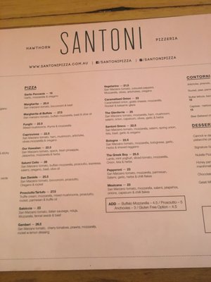 Menu photo 5 Santoni Pizza Bar Hawthorn, VIC Menu photo 5 Santoni Pizza Bar Hawthorn, VIC