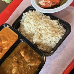 Butter chicken, Chicken curry, Rice, Tandoori Chicken