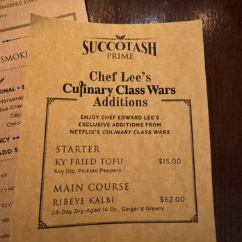 Succotash Prime - Culinary class wars menu - Southern Near Me - Washington, DC, District of Columbia